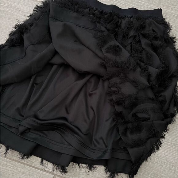 H&M Short skirt in woven fabric with fringe elastic waistband Jersey lining 2 - Picture 4 of 4